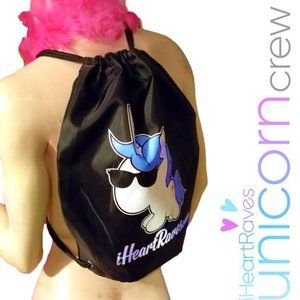 iHeartRaves Drawstring Backpack Blue Mane Unicorn